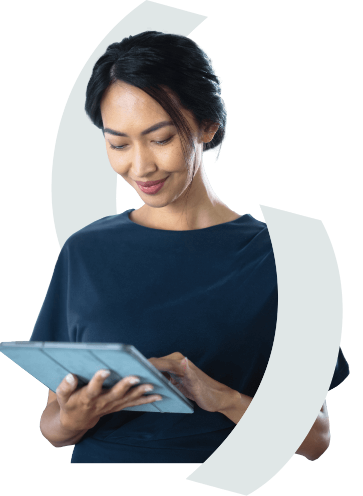 Healthcare professional with tablet